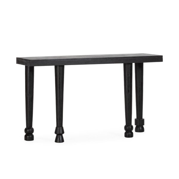 Masă consolă neagră din lemn de mango 40x130 cm Inaya – MOME-image-2