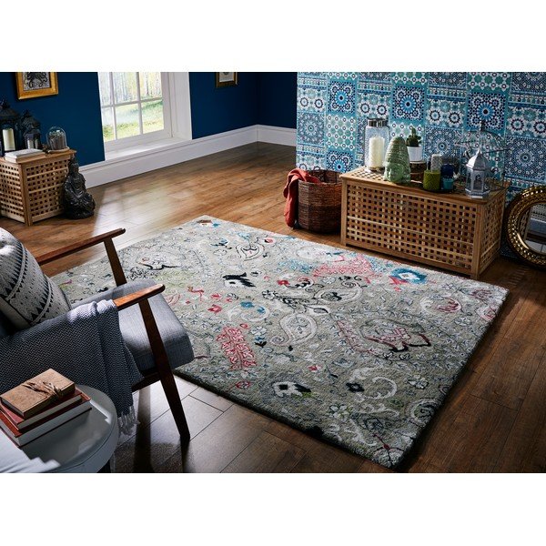 Covor țesut manual Flair Rugs Persian Fusion, 120 x 170 cm, gri-image-3