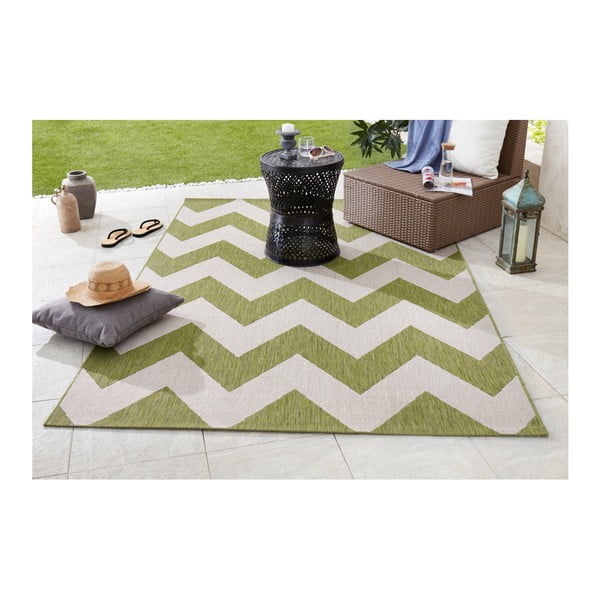 Covor de exterior NORTHRUGS Unique, 200 x 290 cm, verde-alb-image-2