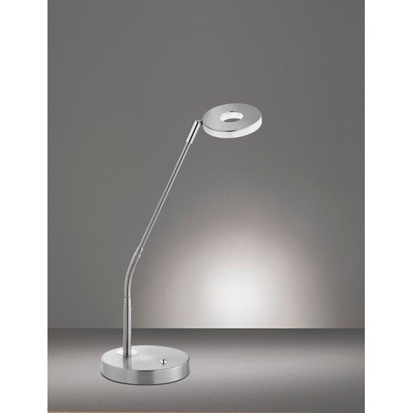 Veioză argintie LED cu intensitate reglabilă din metal (înălțime 60 cm) Dent – Fischer & Honsel-image-1