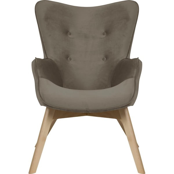 Fotoliu maro deschis cu tapițerie din catifea Niko – Ropez-image-2