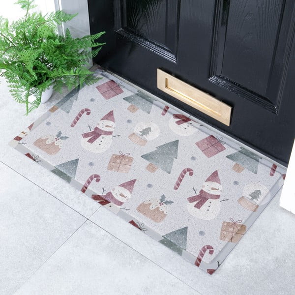 Covoraș de intrare 40x70 cm  cu model de Crăciun Snowman – Artsy Doormats-image-1