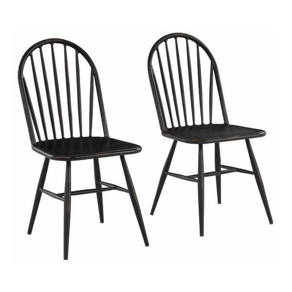 Set 2 scaune din lemn de fag Støraa Alexis, negru