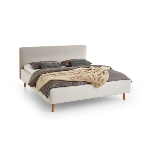 Pat matrimonial crem tapițat fără somieră 180x200 cm Mattis – Meise Möbel-image-2