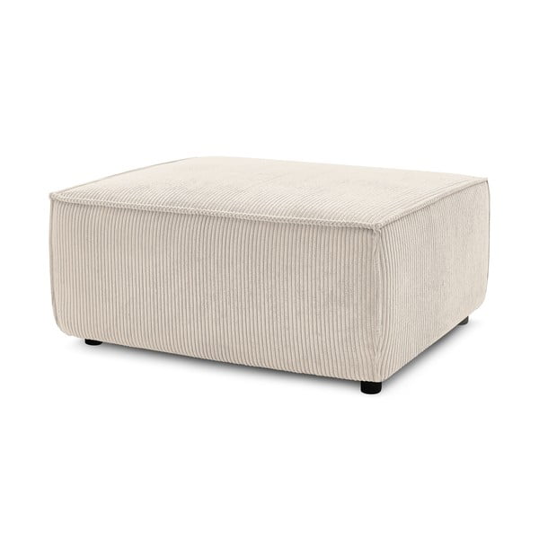 Taburet bej cu tapițerie din catifea reiată Nihad – Bobochic Paris-image-3