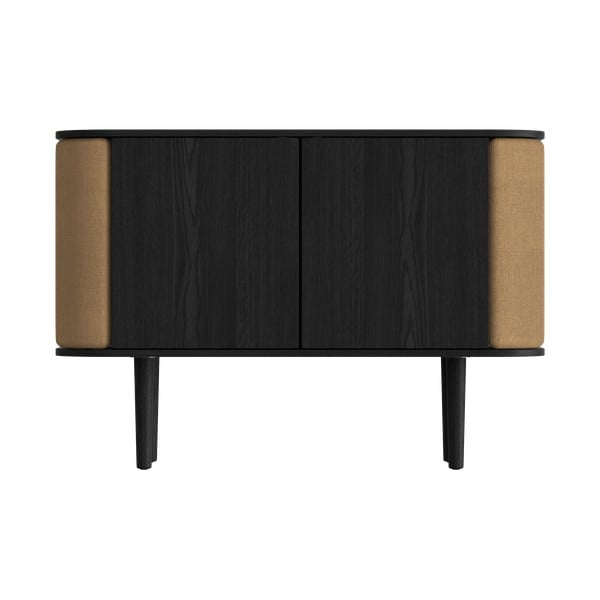 Comodă neagră/maro joasă cu aspect de lemn de stejar 109x75 cm Treasures – UMAGE-image-3