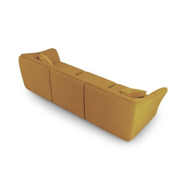 Canapea galben-muștar cu tapițerie din țesătură bouclé 292 cm Tokyo – Cosmopolitan Design-image-2