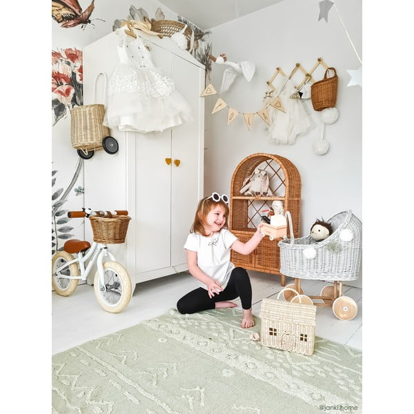 Covor verde deschis lavabil/țesut manual din bumbac 140x200 cm Tribu Olive – Lorena Canals-image-3