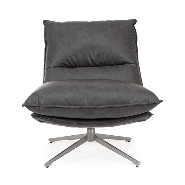 Fotoliu gri închis cu spațiu de depozitare cu tapițerie din imitație de piele Alanez – Bizzotto-image-2