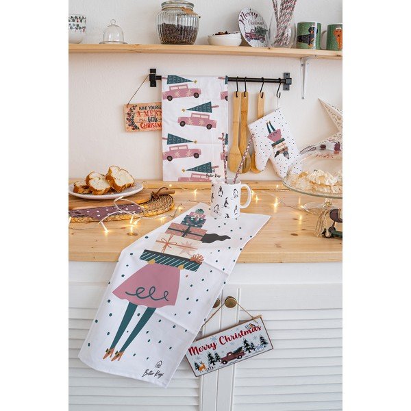 Prosoape de vase 2 buc. din bumbac 50x70 cm  cu model de Crăciun A Lots of Gifts – Butter Kings-image-1