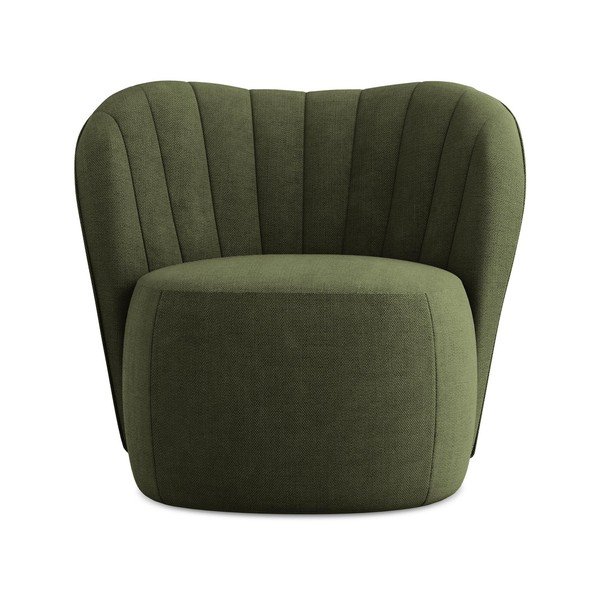 Fotoliu verde cu tapițerie din chenille Keloa – Makamii-image-1