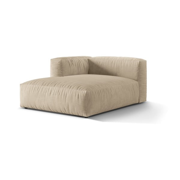 Modul pentru canapea modulară bej cu tapițerie din catifea (cu colț pe partea stângă) Martina – Micadoni -image-1