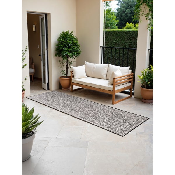 Covor tip traversă pentru interior și exterior alb-negru 80x250 cm Duet Kona – NORTHRUGS-image-2