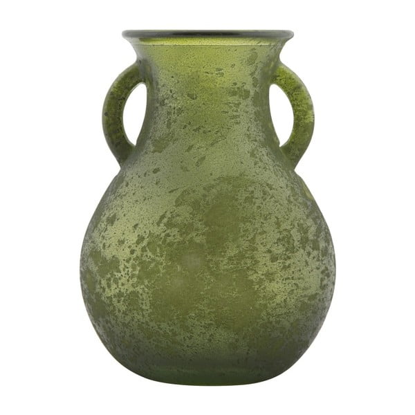 Vază din sticlă reciclată Mauro Ferretti Anfora, ⌀ 11,5 cm, verde