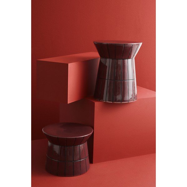 Măsuță de cafea burgundy rotundă din ceramică ø 38 cm Abbes – Bizzotto-image-2
