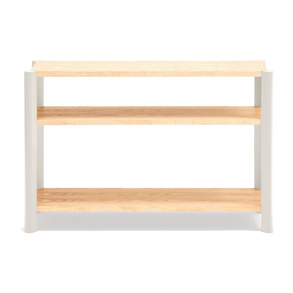 Etajeră crem/în culoare naturală deschisă cu aspect de lemn de stejar 126x84x43 cm Bona – Teulat