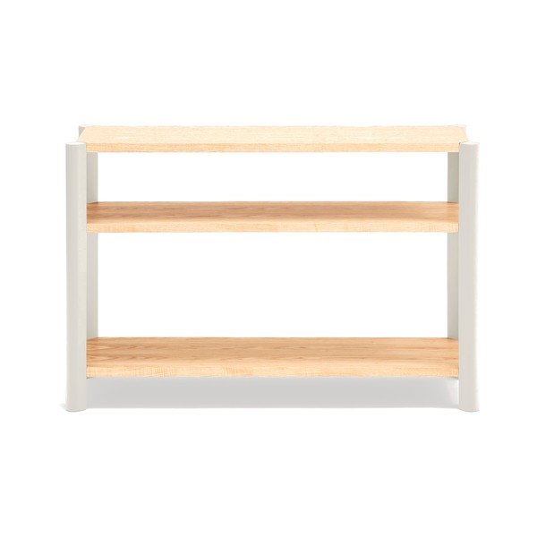 Etajeră crem/în culoare naturală deschisă cu aspect de lemn de stejar 126x84x43 cm Bona – Teulat