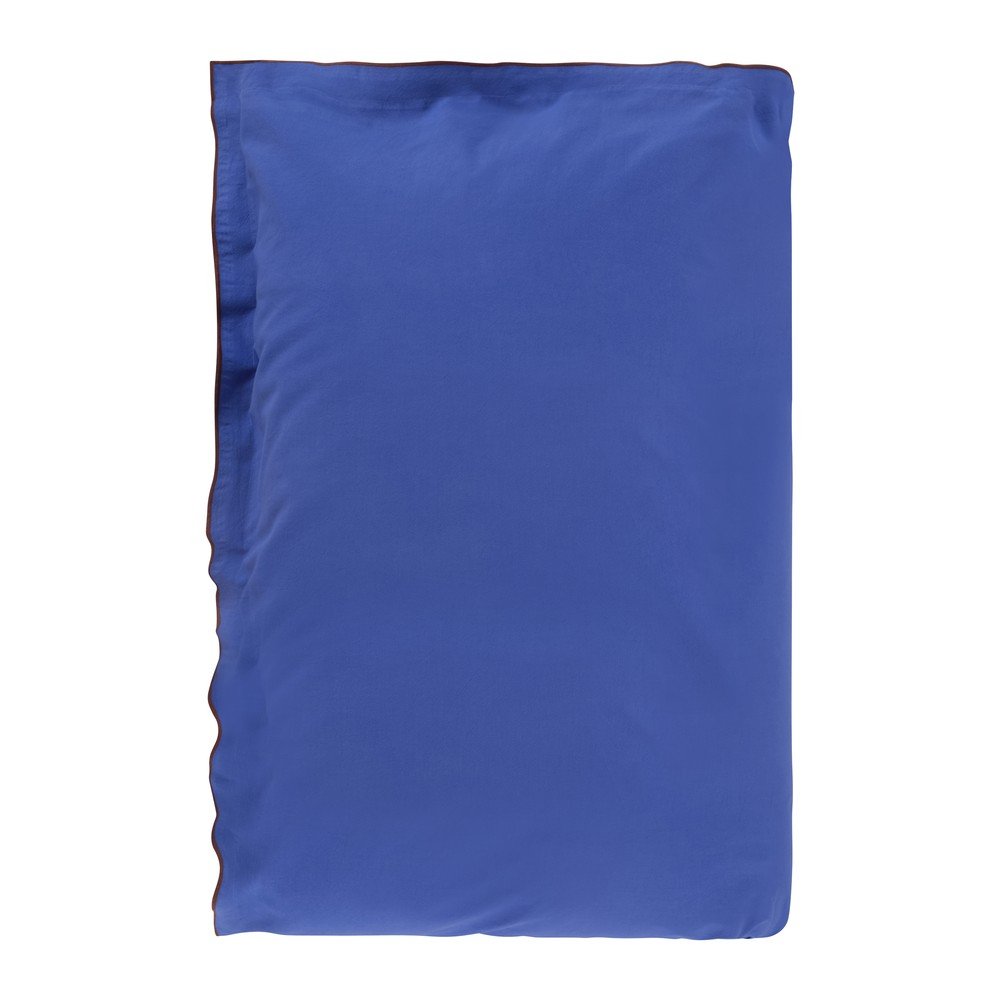 Lenjerie de pat albastră/maro din bumbac percal pentru pat de o persoană 140x200 cm Pivot – Jotex