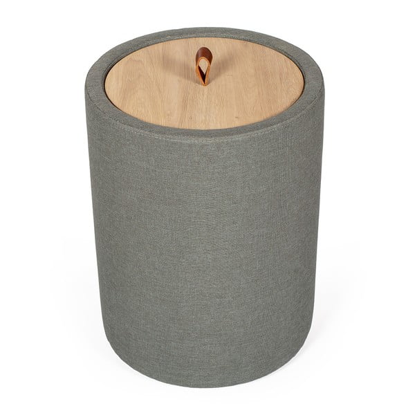 Măsuţă auxiliară cu spaţiu de depozitare şi panou detaşabil din stejar, culoare verde închis, ⌀ 36 cm, Askala Ibisco-image-4