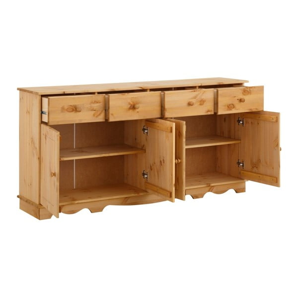 Dulap din lemn de pin pentru veselă, cu 4 uși, Støraa Cheryl-image-2