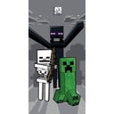 Prosop  pentru copii gri din bumbac 70x140 cm Minecraft "Mob Attack" – Jerry Fabrics