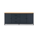 Comodă albastru-închis joasă din lemn de pin 190x80 cm Miranda – Marckeric