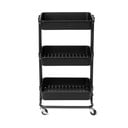 Etajeră cu roți neagră din plastic 43x36 cm Grena – Compactor