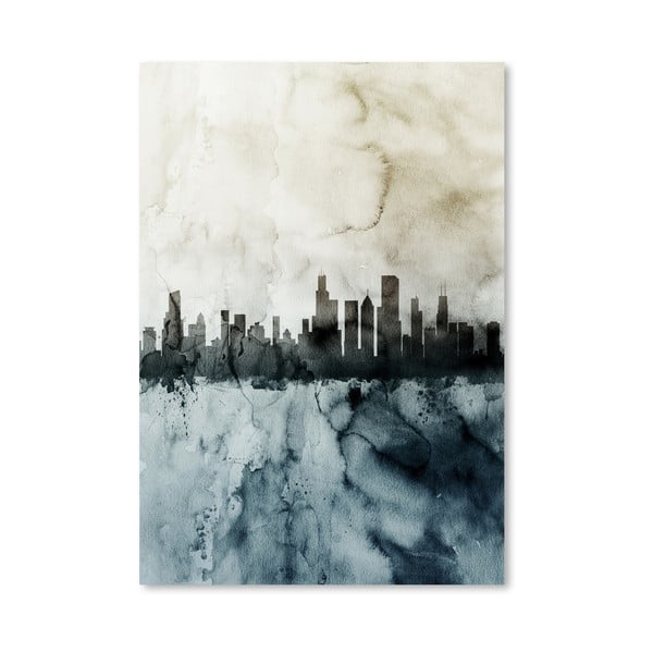 Poster Americanflat Chicago City Skyline, 42 x 30 cm