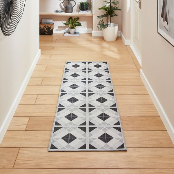 Covor tip traversă gri deschis-gri închis lavabil 76x230 cm Victoria Light – Think Rugs-image-1