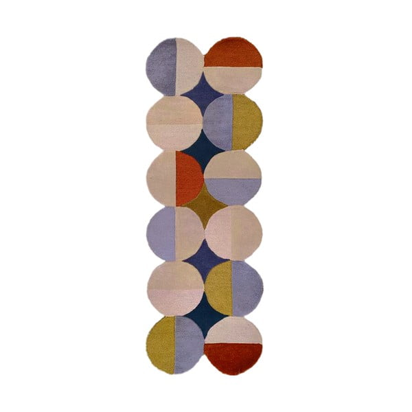 Covor tip traversă țesut manual din lână 80x230 cm Mia Ellipse – Flair Rugs