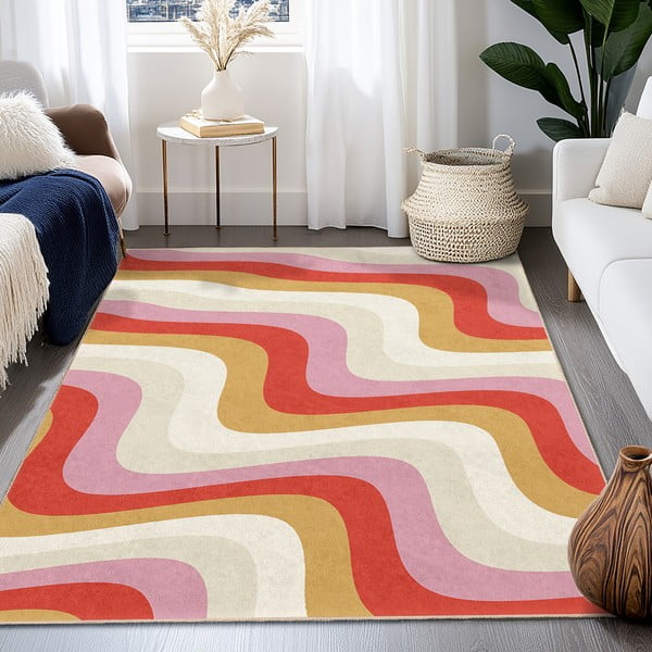 Covor tip traversă galben-roz lavabil 80x200 cm Creamy Raspberry Swirl – Mila Home-image-4