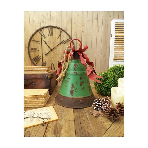Set 2 decorațiuni clopot Orchidea Milano Xmas, înălțime 40 cm, verde