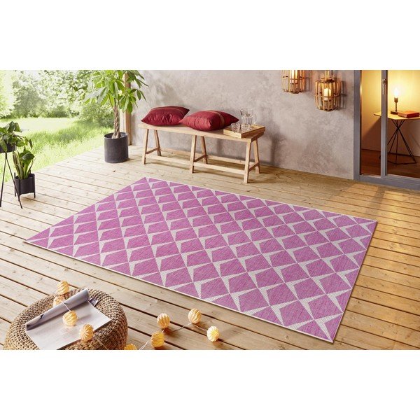 Covor adecvat pentru exterior NORTHRUGS Escala, 70 x 140 cm, roz - bej-image-1