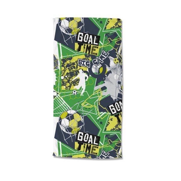 Prosop de plajă verde din catifea pentru copii 75x150 cm Goaltime – Good Morning