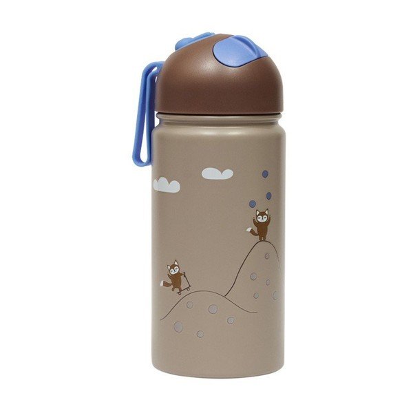 Sticlă pentru copii maro din aluminiu 360 ml Friends in the Forest – OYOY Mini