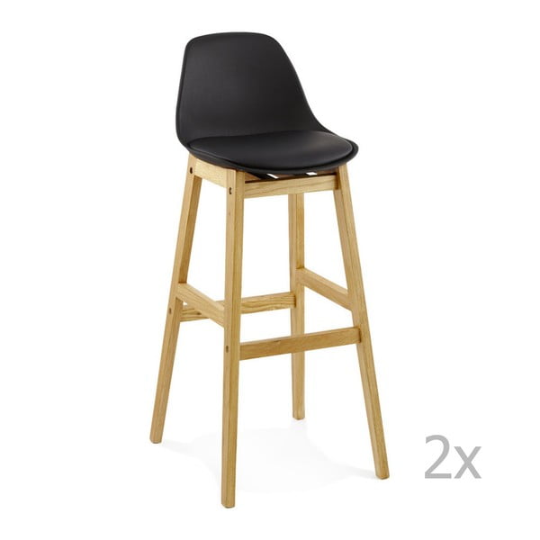 Set 2 scaune de bar  Kokoon Design Elody, negru 
