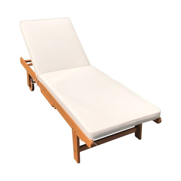 Șezlong de grădină crem/în culoare naturală din lemn masiv San Diego – Garden Pleasure-image-2