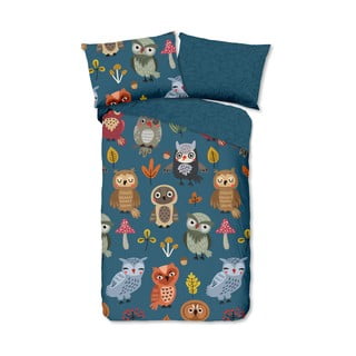 Lenjerie de pat din bumbac pentru copii Good Morning Owls, 140 x 200 cm