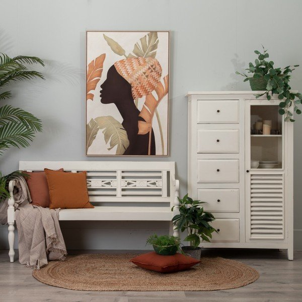 Comodă albă înaltă din lemn de mindi 95x150 cm Luanco – Ixia-image-1