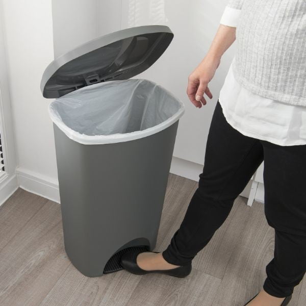 Coș de gunoi cu pedală și capac Addis, 41 x 33 x 62,5 cm, gri-image-2