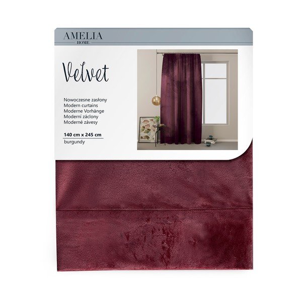 Draperie din catifea AmeliaHome Velvety, 245 x 140 cm, violet-image-3