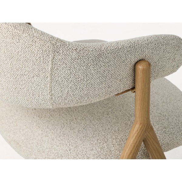 Scaun de living crem/în culoare naturală cu cotiere tapițat Frances – Unique Furniture-image-1