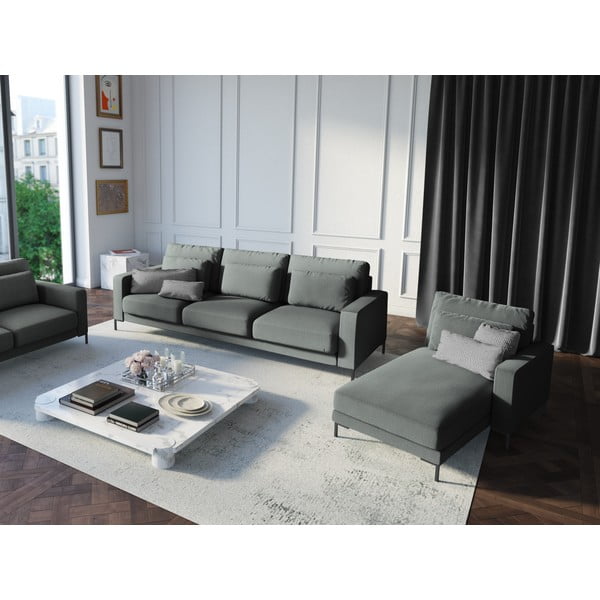 Șezlong cu cotieră pe partea dreaptă Interieurs 86 Seine, gri-image-1