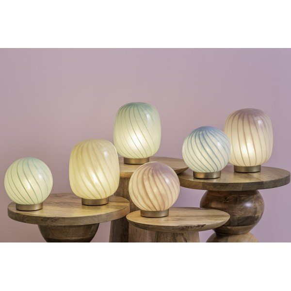 Veioză albastru-deschis cu abajur din sticlă (înălțime 20 cm) Summer Globe – Leitmotiv-image-1