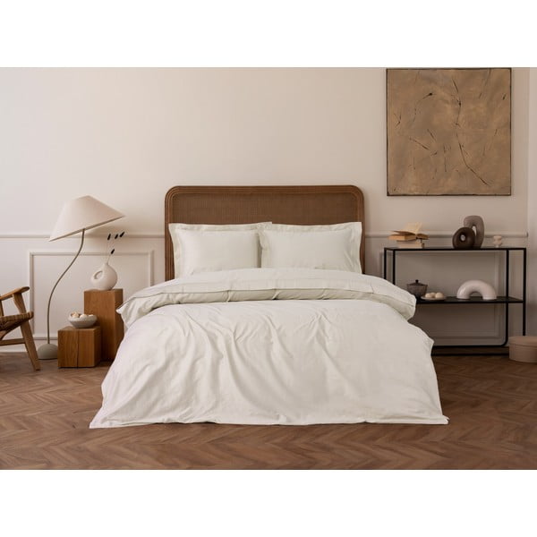 Lenjerie de pat bej din bumbac satinat pentru pat dublu, extinsă 240x220 cm Elegant – Mijolnir-image-1