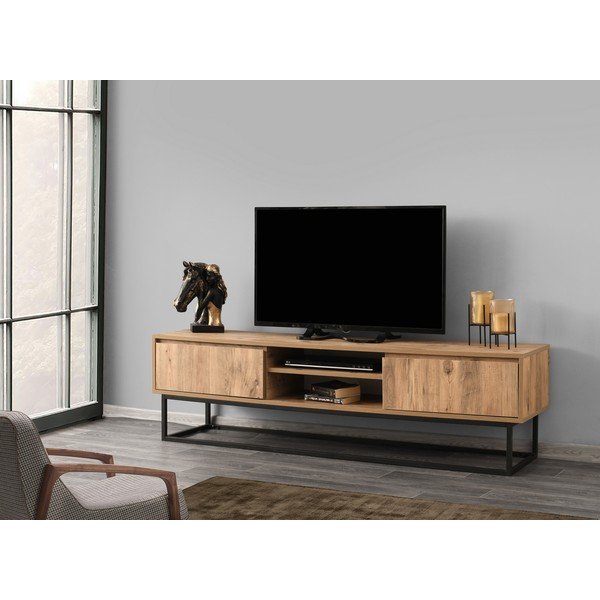 Comodă TV cu aspect de lemn de pin Kalune Design Belinda, lungime 180 cm, natural-image-3