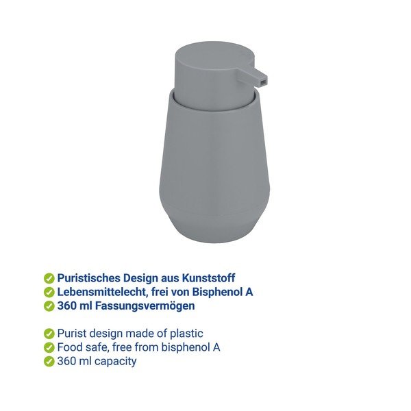 Dozator de săpun lichid gri din plastic 360 ml Vara – Allstar-image-2