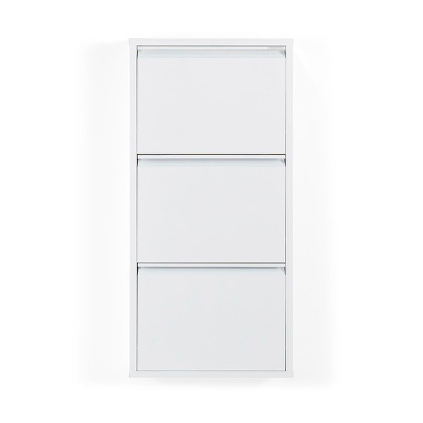 Pantofar alb cu deschidere înclinată din metal 50x103x15 cm Billy – Spinder Design-image-3