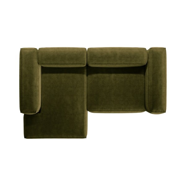 Colțar verde cu tapițerie din catifea reiată  (cu colț pe partea stângă/cu șezlong) Bergamo – Cosmopolitan Design-image-3