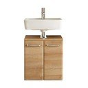 Dulap fără chiuvetă în culoare naturală suspendat cu aspect de lemn de stejar 53x60 cm Quickset 318 – Pelipal